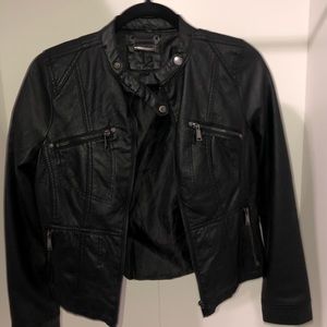 Faux leather biker jacket